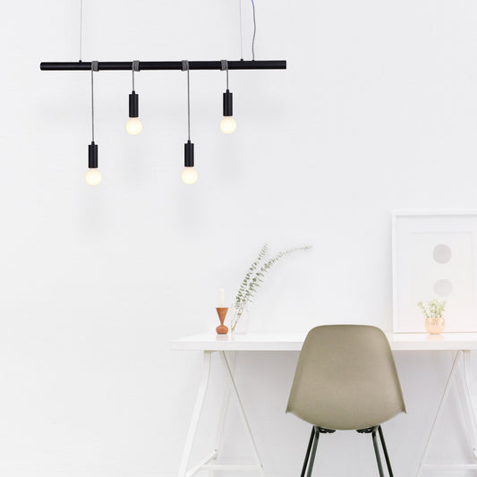 4 Light Pendant Light - Black