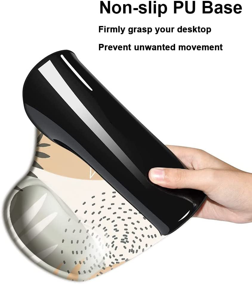Ergonomic Mouse Pad with Wrist Support Gel Mouse Pad with Wrist Rest, Comfortable Computer Pad for Laptop, Pain Relief Mousepad with Non-Slip Rubber Base, 9 X 10 In,Plants