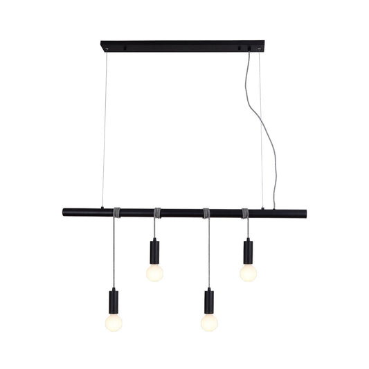4 Light Pendant Light - Black